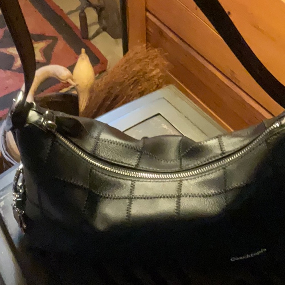 NWT Coachtopia Alter/Ego Shoulder Bag In Checkerboard Upcrafted Leather Black